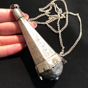 Handcrafted Moroccan Perfume Bottle Necklace: Art Deco Scent Pendant