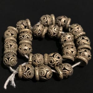 Antique Silver Tone Filigree Beads: Kuchi Tribal Spacers (20 PCS)