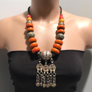 Tribal Necklace , Ethnic Coin Necklace, Vintage Berber Necklace, Tribal Jewelry, Tuareg Tribal Necklace, Berber Necklace Nomads Jewelry