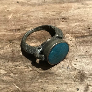 Size 6 Vintage Lapis Ring  , Turkmen Lapis Lazuli Ring-Afghani Ring-Vintage Ring-Exotic collectible-statement Ring-Nomadic Ring