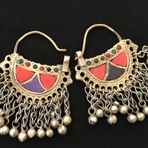 Ethnic Earrings, Handmade Hoops,Kuchi Earrings,Afghan Jewelry,Tribal Hoops, Ethnic Earrings,Gypsy Jewelry,Boho Hoops, Bohemian Earring,