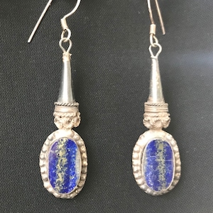 Lapis Earrings  - Vintage Lapis Earrings - Lapis Lazuli Earrings - Gemstone Earrings  - September Birthstone - Handmade Earring