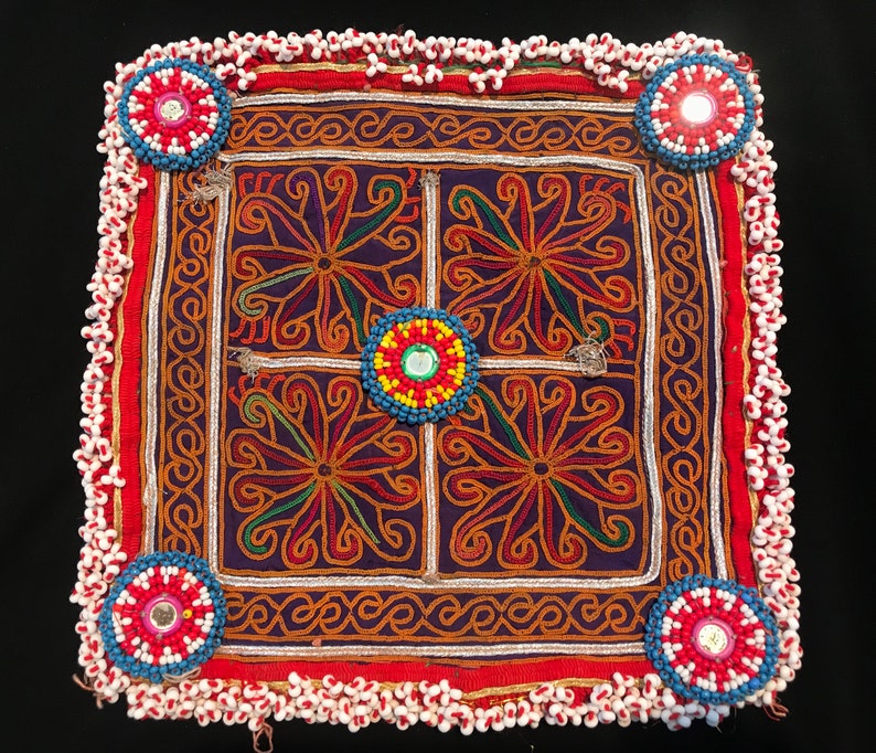 Teapot Coaster,Old Textiles,Pashtun Embroidery-Antique Embroidery,Pashtun Handwork,Silk Thread,Silk Fabric,Afghanistan Handmade,