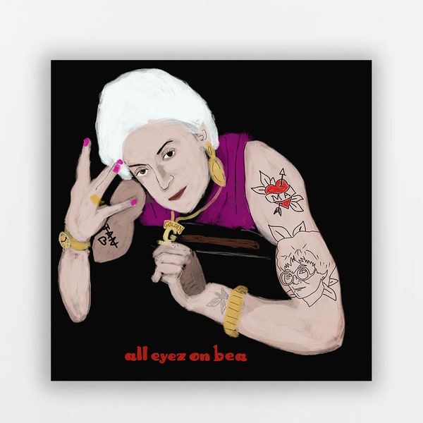 Ally Eyez On Bea Golden Girls Tupac - Digital painting on canvas