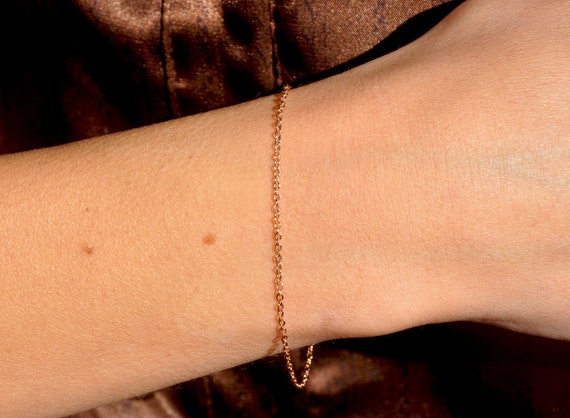 Rose Gold Thin Chain Bracelet – GOLDWINTER