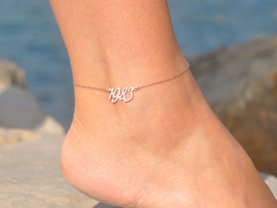 Anklet with custom date deals