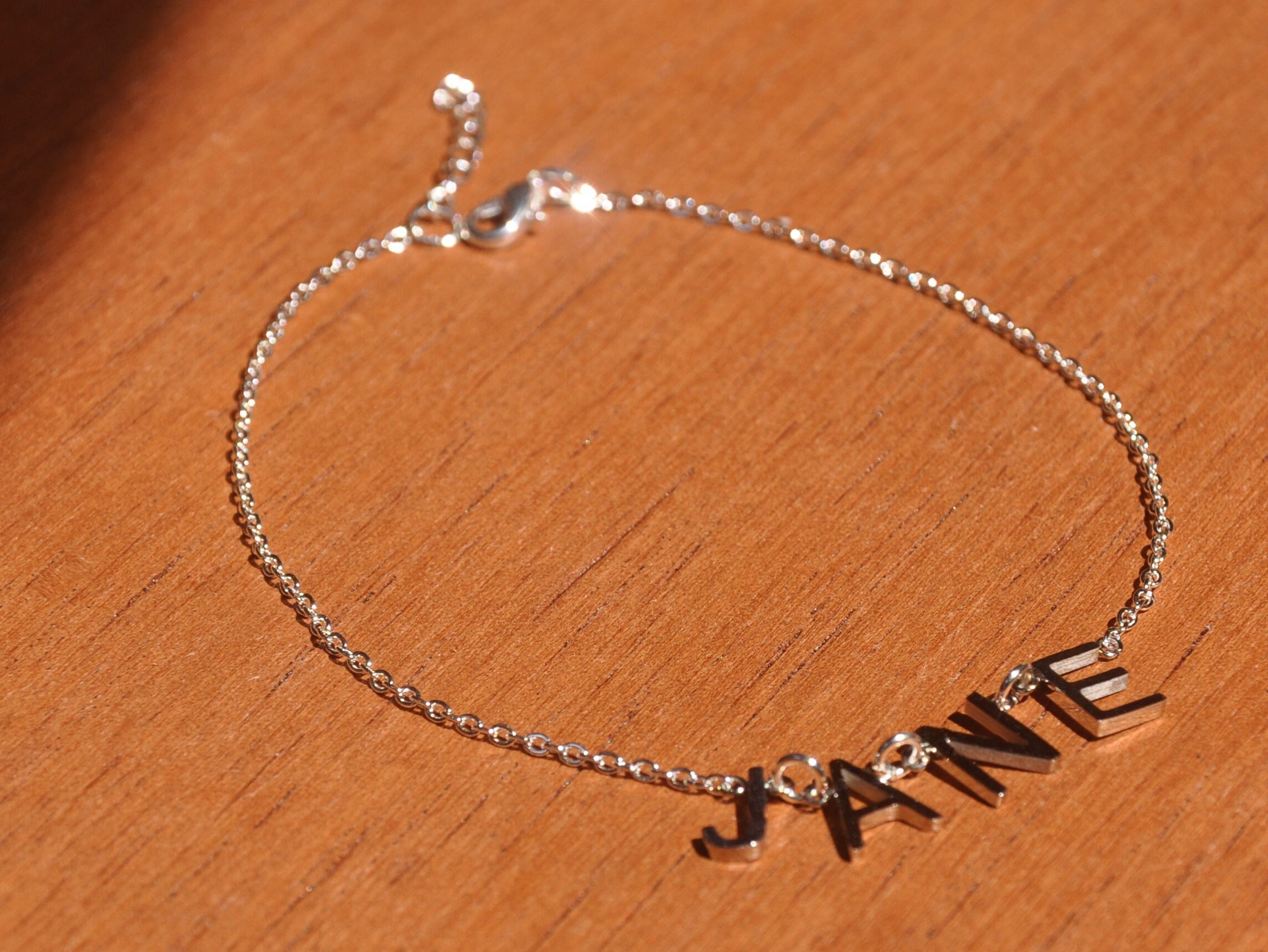Initials Name Anklet in Silver Gold and Rose Gold by Etsy