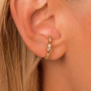 Earlobe Cuff • No Piercing Required • Dainty Ear Lobe Cuff Earring with CZ Diamonds • 18K Gold Vermeil or Sterling Silver