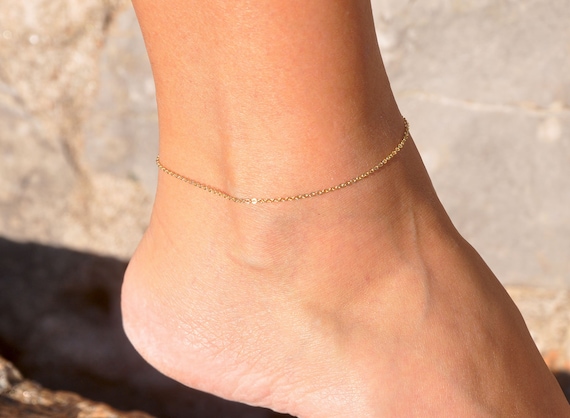 Gold plated Anklet Bracelet for women Dainty Beaded simple boho ankle  jewelry — Discovered