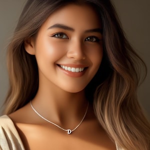 Custom Initial Necklace, Gold Silver Rose Gold Plated Stainless Steel, Waterproof