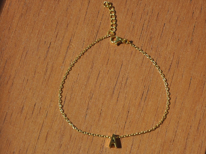 Anklet With Initial Silver Plated Ankle Bracelet Letter Etsy