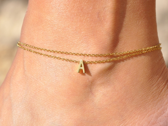 Chain Layered Initial Anklet – Live Love Pisces