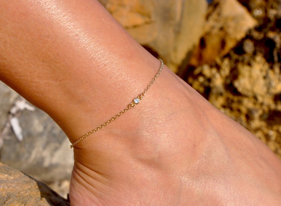 Rose gold hotsell diamond anklet