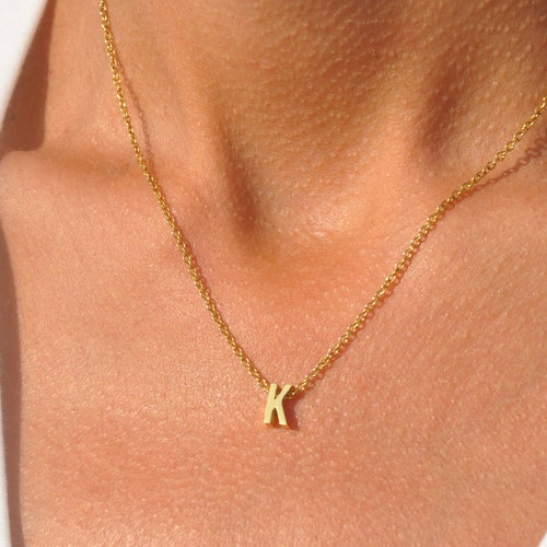 K Necklace Initial K Necklace Letter K 