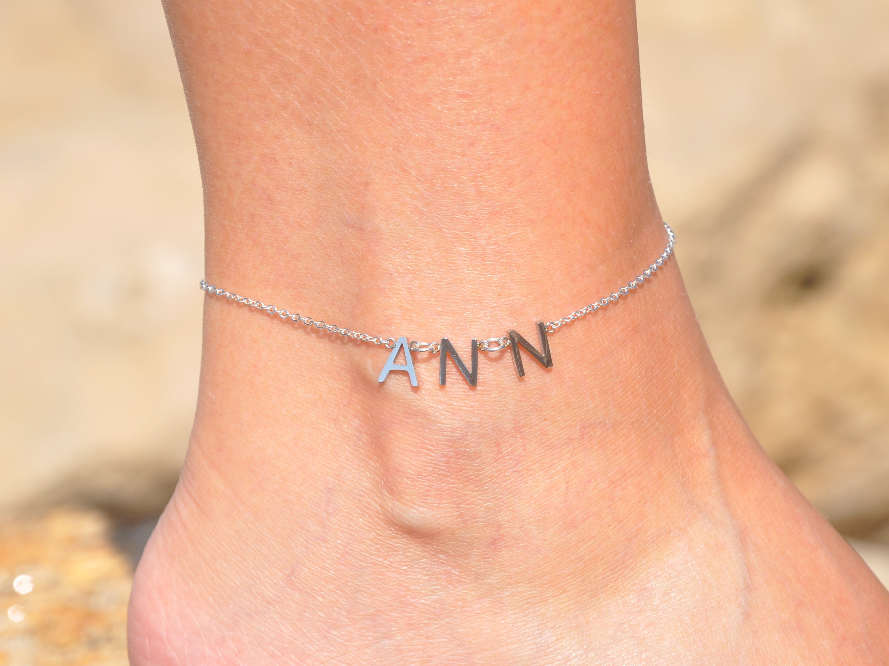 Anklet with Name Personalized Custom Name Ankle Bracelet for Etsy