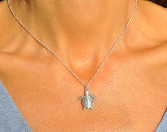 Turtle Necklace in Silver or Gold by Sea Side Motifs