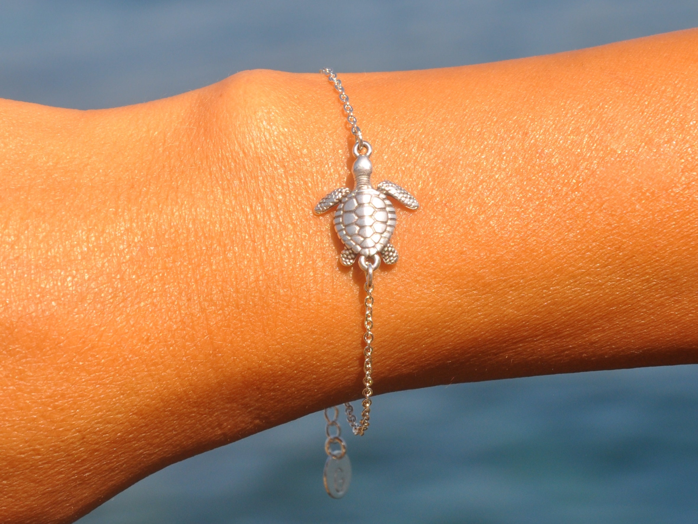 Turtle Bracelet Silver Turtle Bracelet for Women Turtle Etsy