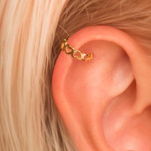 Dainty Heart Cartilage Ear Cuff Earring • No Piercing Required • Gold Vermeil or Sterling Silver