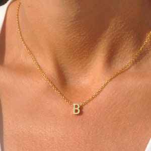 B Necklace | Letter B Necklace, Initial B Necklace, Personalized Necklace, Bridesmaid Necklace, Gift for Her Gold, Silver, Rose Gold BN-1028
