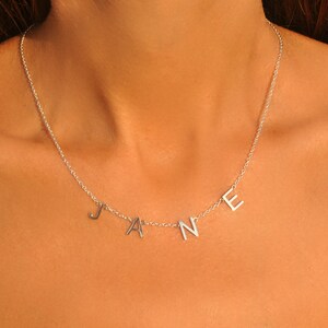 Bridesmaid Gift Personalized Bridesmaid Name Letter Necklace Custom Initial Necklace Bridesmaid Proposal Box Idea Name Necklace Wedding Gift