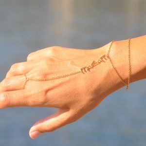 Layer Name Hand Chain Bracelet in Gold Silver and Rose Gold by SeaSideMotifs