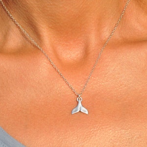 Whale Tail Necklace - Silver Whale Tail Necklace - Gold Whale Tail Necklace - Ocean Necklace - Minimal Beach Necklace with Whale Tail
