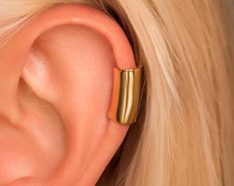 Thick Ear Cuff • No Piercing Required • Gold Vermeil or Sterling Silver