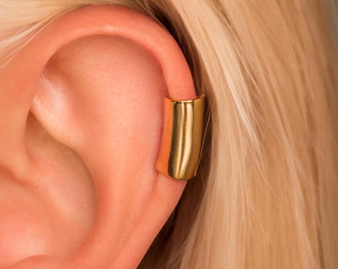 Featured listing image: Thick Ear Cuff • No Piercing Required • Gold Vermeil or Sterling Silver