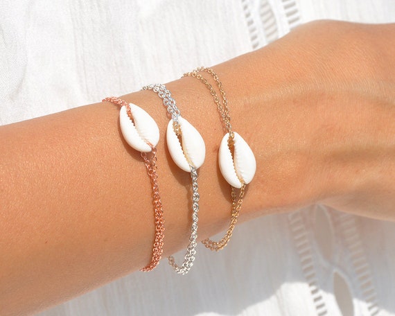Gold Cowrie Anklet with Shell Charm | Citrus Reef