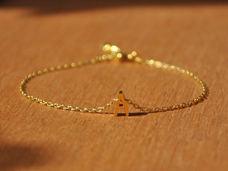 Anklet With Initial Silver Plated Ankle Bracelet Letter Etsy