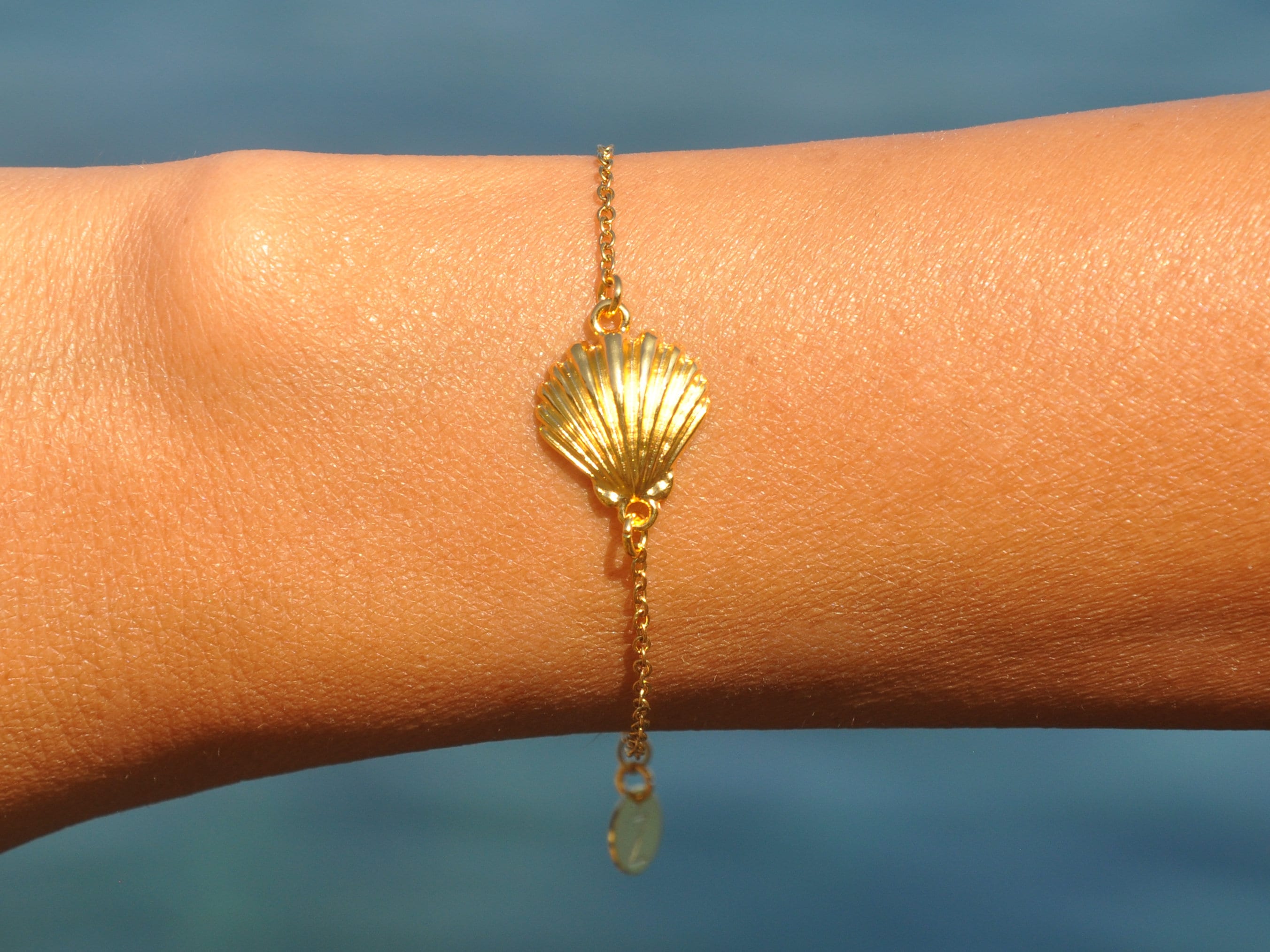 Buy Sea Shell Bracelet Gold Sea Shell Bracelet Cowrie Shel Gold Online in  India  Etsy