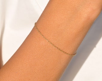 Gold Filled Chain Bracelet | Dainty Plain Chain Bracelet, Gold Bracelet, Delicate Chain Bracelet, Thin Bracelet, Minimal Simple Bracelet