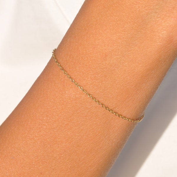 Gold Filled Chain Bracelet | Dainty Plain Chain Bracelet, Gold Bracelet, Delicate Chain Bracelet, Thin Bracelet, Minimal Simple Bracelet