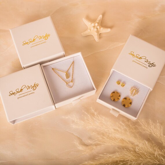 Layered Double Chain Heart and Custom Initial Necklace, Gold