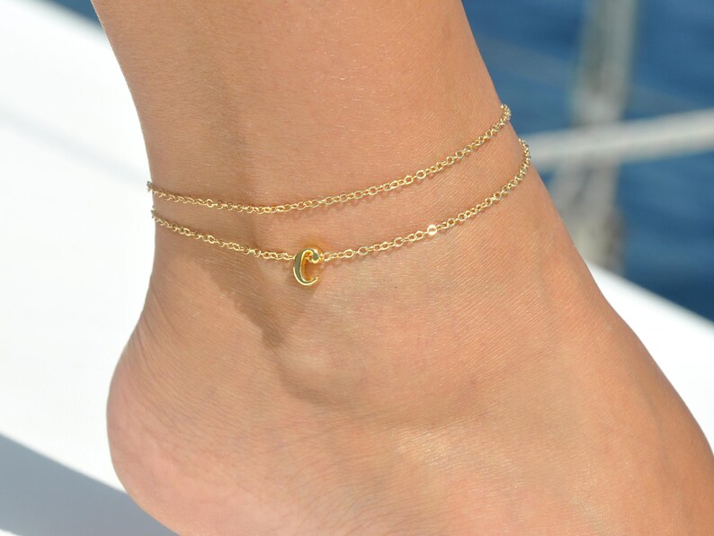 initial ankle bracelet