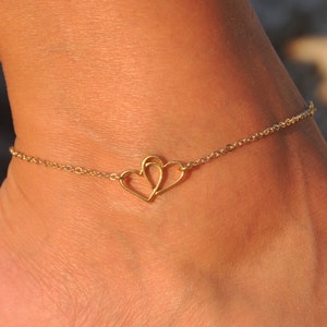Rose gold heart on sale anklet