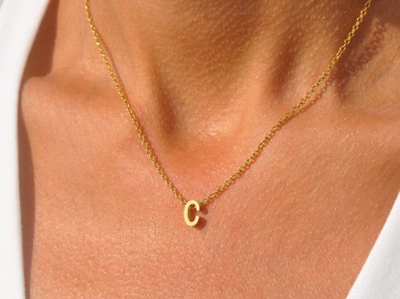 Bubble Letter Initial Necklace - The M Jewelers