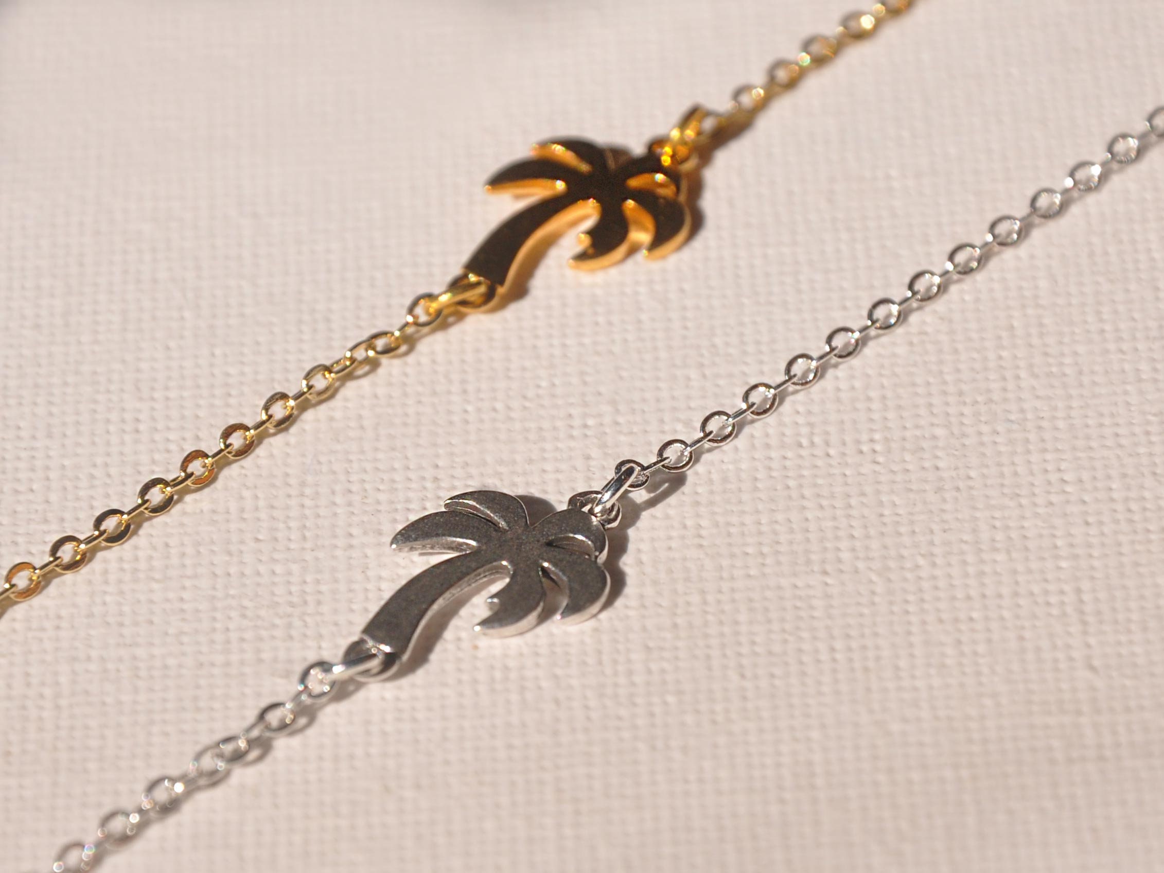 Gold palm tree anklet hot sale