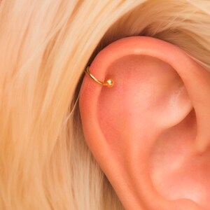 Dainty Ball Cartilage Ear Cuff Earring • No Piercing Required • Helix Bead Cuff • 18K Gold Vermeil or Sterling Silver