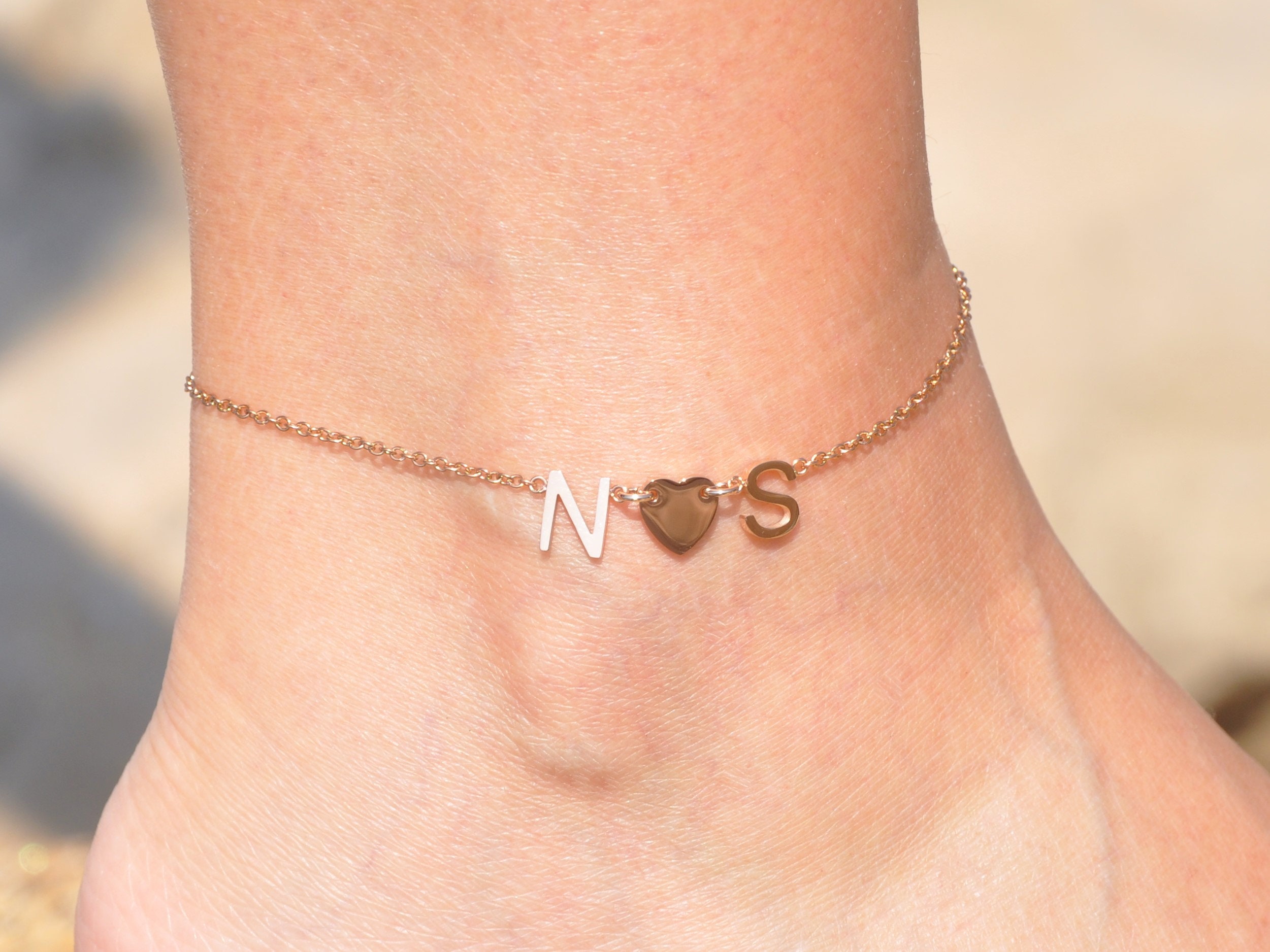 V Attract Personalized Name Anklet Bracelet Best Friends Beach Jewelry  Graduation Gift Rose Gold Custom Name Foot Tornozeleira  Customized Anklets   AliExpress