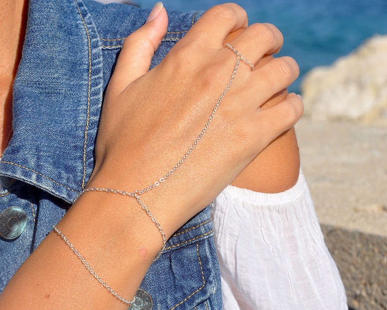 Gold Hand Chain Bracelet Finger Bracelet Layering Bracelet Etsy