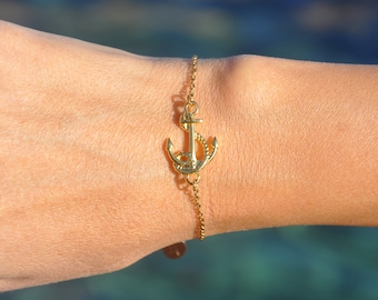 Gold anchor sale bracelet