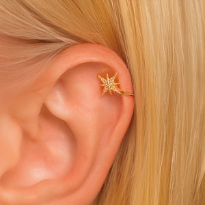 Dainty Cartilage Star Ear Cuff Earring • No Piercing Required • 18K Gold Vermeil or Sterling Silver