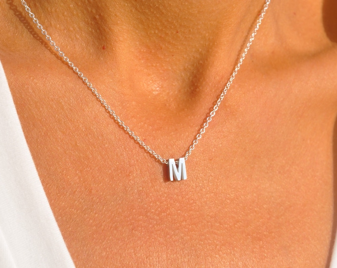 Silber Initial Halskette | Benutzerdefinierte Initial Halskette, Buchstabe Halskette, personalisierte Schmuck, Silber Namen Halskette, personalisierte Geschenk SSM-739