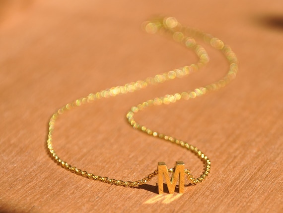 Etsy m necklace best sale