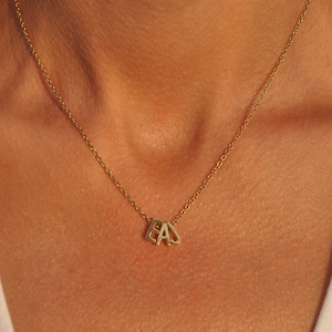 3 Initial Necklace | Personalized Necklace with Three Initials, Triple Letter Necklace, Sister Necklace for 3, Best Friend Gifts EIN-1019
