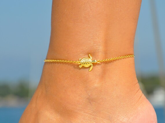 sea turtle ankle bracelet