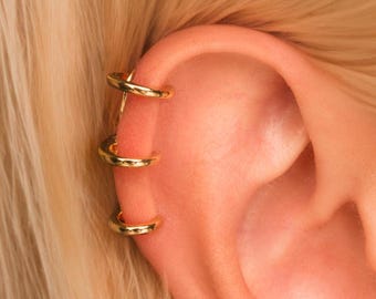 Dainty Cartilage Ear Cuff • No Piercing Required • 18K Gold Vermeil or Sterling Silver