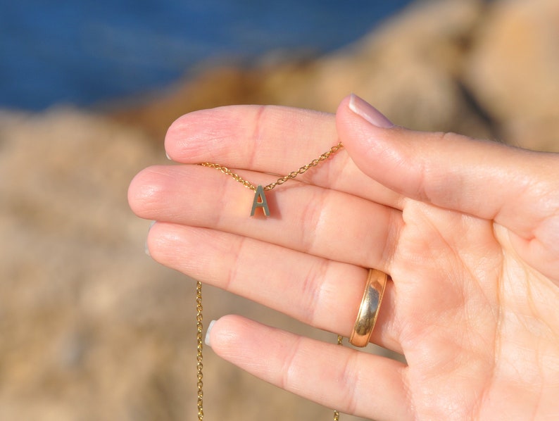 Initial Necklace Custom Initial Necklace, Personalized Initial Necklace, Letter Necklace, Necklace with Initial in Gold, Silver, Rose Gold image 6