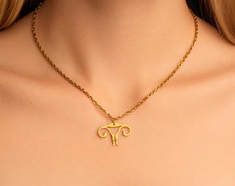 OB/GYN Gift • Personalized Uterus Necklace • Gynecologist Appreciation Care Healthcare Workers Gift